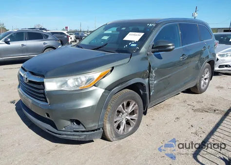 2014 Toyota Highlander Xle V6 из США, поврежденный, VIN 5TDJKRFH5ES007806
